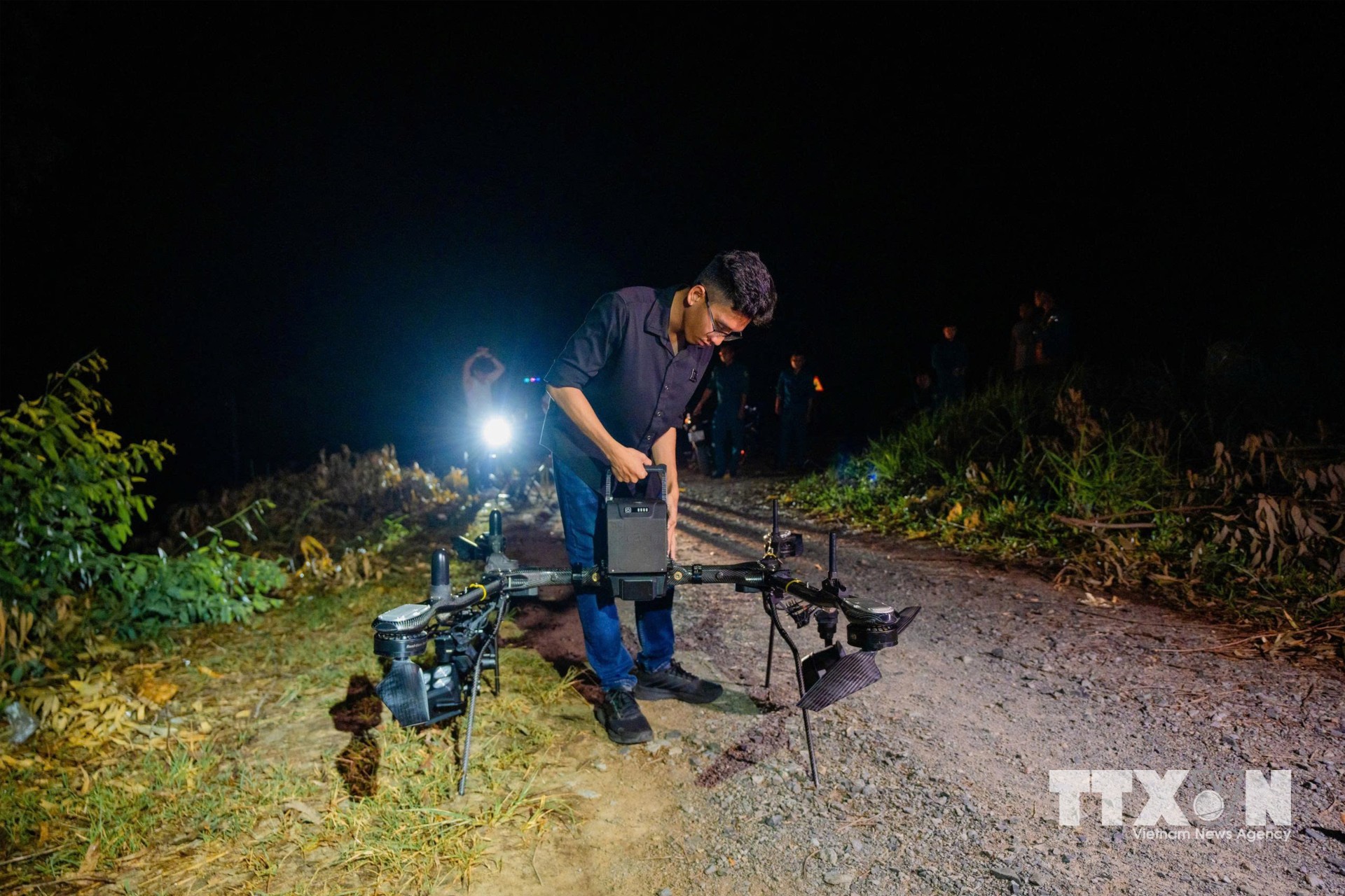 Chuyến bay thử nghiệm góp phần đánh giá khả năng ứng dụng UAV, hướng tới hình thành hệ sinh thái phương tiện không người lái tại Tây Ninh. (Ảnh: Giang Phương/TTXVN)